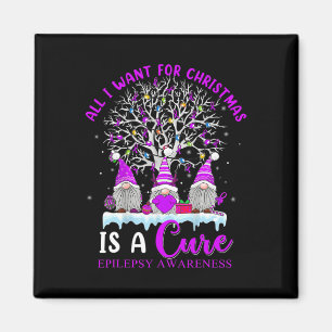 Epilepsy Awareness Ornament Christmas Tree Gnomes Magnet