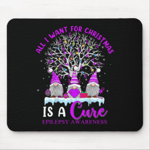 Epilepsy Awareness Ornament Christmas Tree Gnomes  Mouse Pad