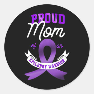 Epilepsy Awareness Proud Mum Of An Epilepsy Warrio Classic Round Sticker