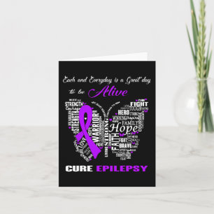 Epilepsy Awareness Purple Butterflies  Card
