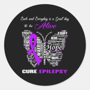 Epilepsy Awareness Purple Butterflies Classic Round Sticker