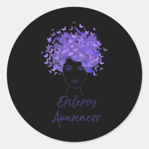 Epilepsy Awareness Purple Butterflies Gift Classic Round Sticker
