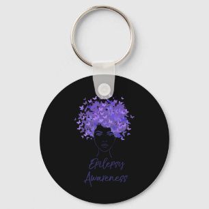 Epilepsy Awareness Purple Butterflies Gift  Key Ring