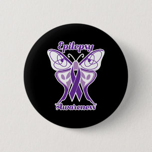 Epilepsy Awareness Purple Day Butterfly Epilepsy 6 Cm Round Badge