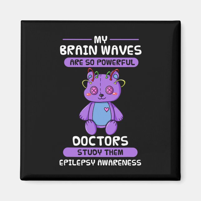 Epilepsy Awareness Purple Epileptic Brain Epilepsi Magnet (Front)