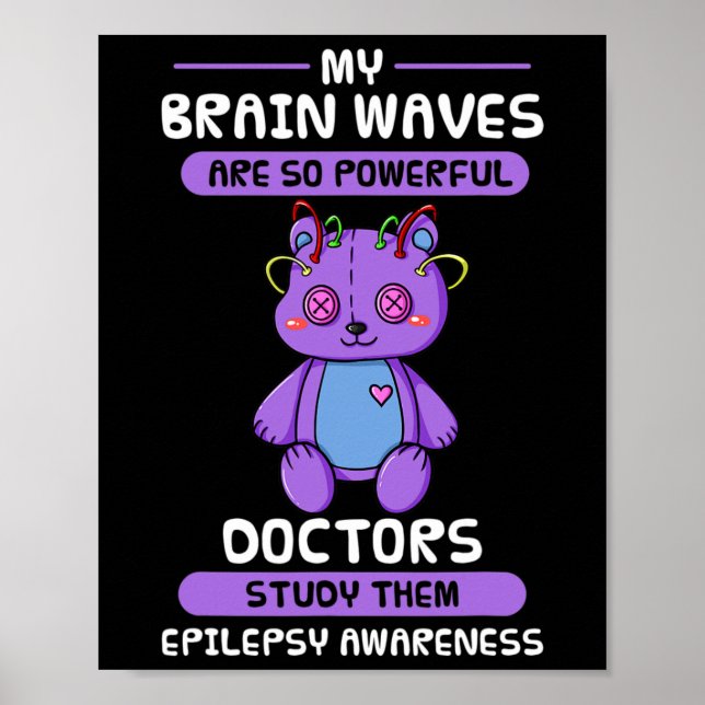 Epilepsy Awareness Purple Epileptic Brain Epilepsi Poster (Front)