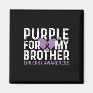 Epilepsy Awareness Purple For My Brother Ribbon Magnet