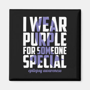 Epilepsy Awareness Purple For Someone Special Ribb Magnet