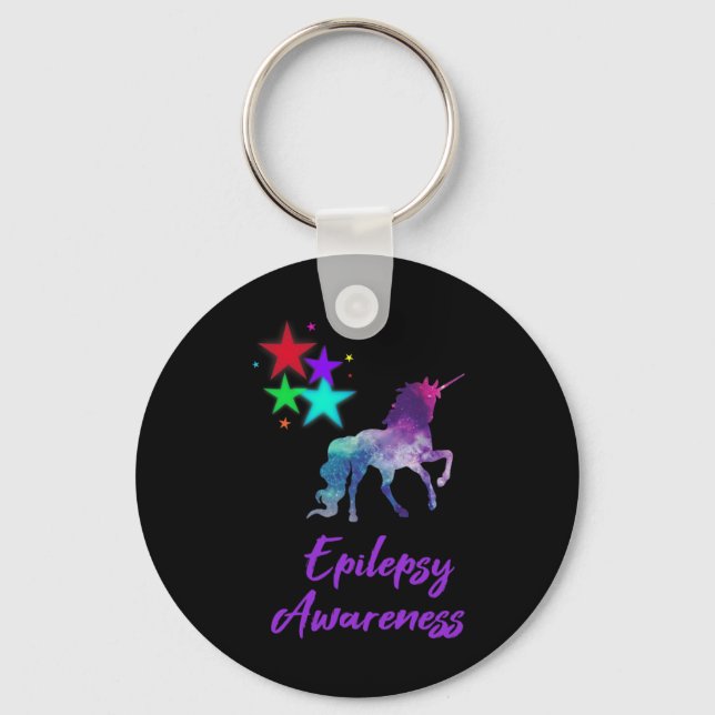 Epilepsy Awareness Purple Ribbon 2 Key Ring (Front)