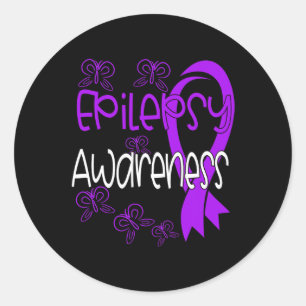 Epilepsy Awareness Purple Ribbon 3 Classic Round Sticker