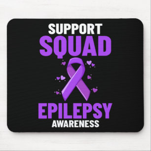 Epilepsy Awareness Purple Ribbon Bracelet Warrior Mouse Pad