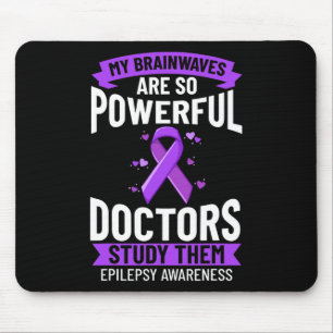 Epilepsy Awareness Purple Ribbon Bracelet Warrior Mouse Pad