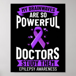Epilepsy Awareness Purple Ribbon Bracelet Warrior  Poster