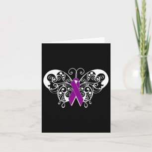 Epilepsy Awareness Purple Ribbon Butterfly Card