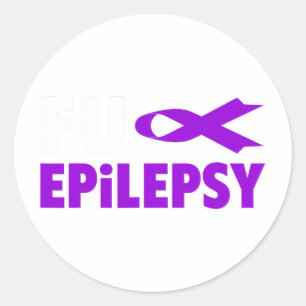 Epilepsy Awareness - Purple Ribbon Epilepsy Awaren Classic Round Sticker