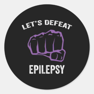 Epilepsy Awareness Purple Ribbon - Epilepsy Awaren Classic Round Sticker