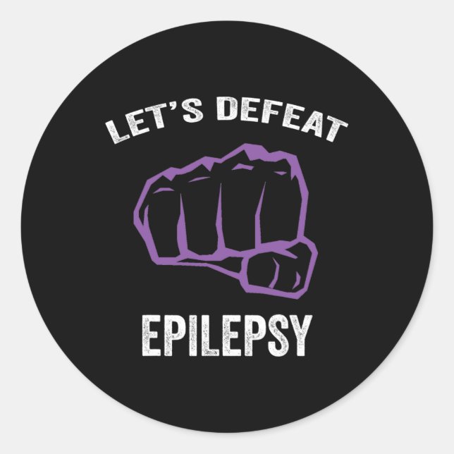 Epilepsy Awareness Purple Ribbon - Epilepsy Awaren Classic Round Sticker (Front)