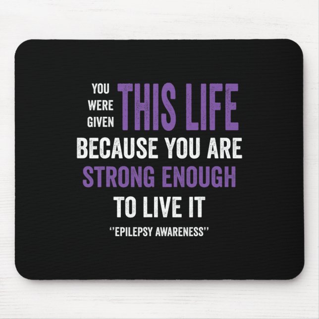 Epilepsy awareness purple ribbon - epilepsy awaren mouse pad (Front)