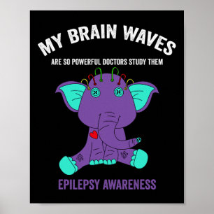 Epilepsy awareness purple ribbon - epilepsy awaren poster