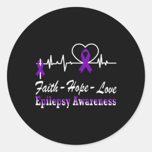 Epilepsy Awareness Purple Ribbon Epilepsy Christia Classic Round Sticker