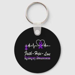 Epilepsy Awareness Purple Ribbon Epilepsy Christia Key Ring