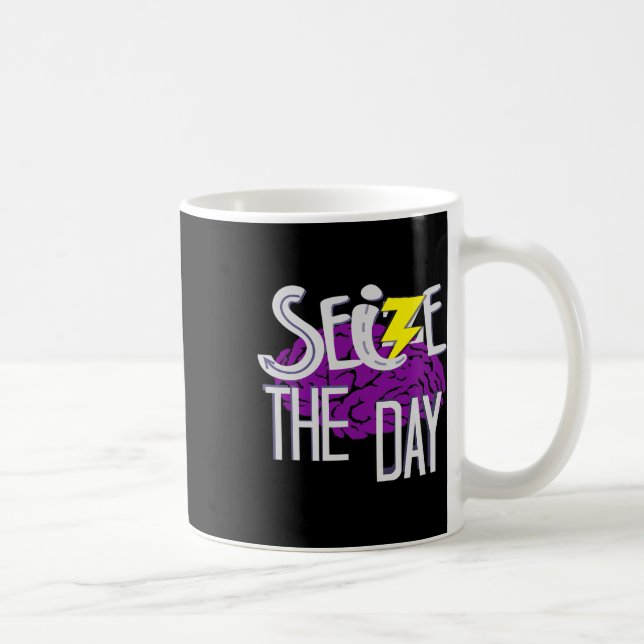 Epilepsy Awareness Purple Ribbon Epilepsy Support  Coffee Mug (Right)