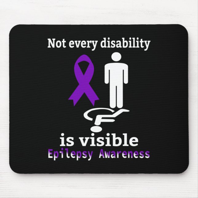 Epilepsy Awareness Purple Ribbon Epilepsy Support  Mouse Pad (Front)