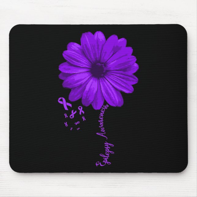 Epilepsy Awareness Purple Ribbon November Pretty D Mouse Pad (Front)