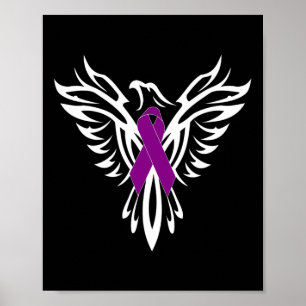 Epilepsy Awareness Purple Ribbon Phoenix  Poster
