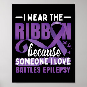 Epilepsy Awareness Purple Ribbon  Poster