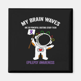 Epilepsy Awareness Purple Ribbon - Space-themed Ep Magnet