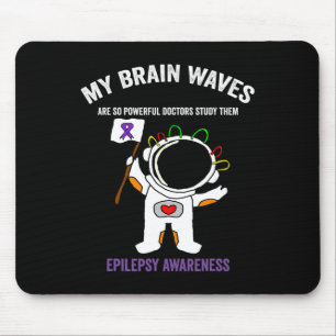 Epilepsy awareness purple ribbon - Space-themed Ep Mouse Pad