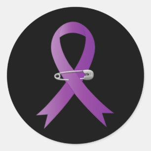 Epilepsy Awareness Purple Ribbon Super Hero Classic Round Sticker
