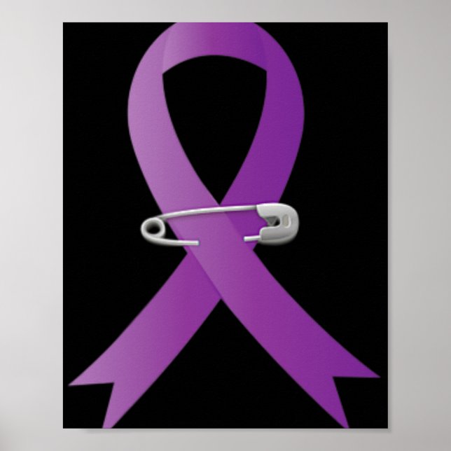 Epilepsy Awareness Purple Ribbon Super Hero  Poster (Front)