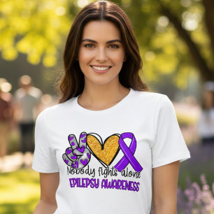 Epilepsy Awareness Purple Ribbon Support Tri-Blend Shirt