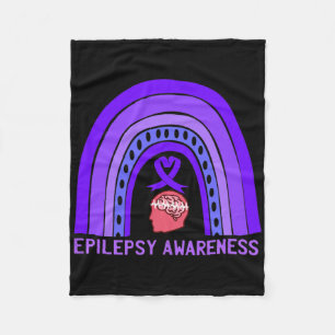 Epilepsy Awareness Purple Support Ribbon  Fleece Blanket