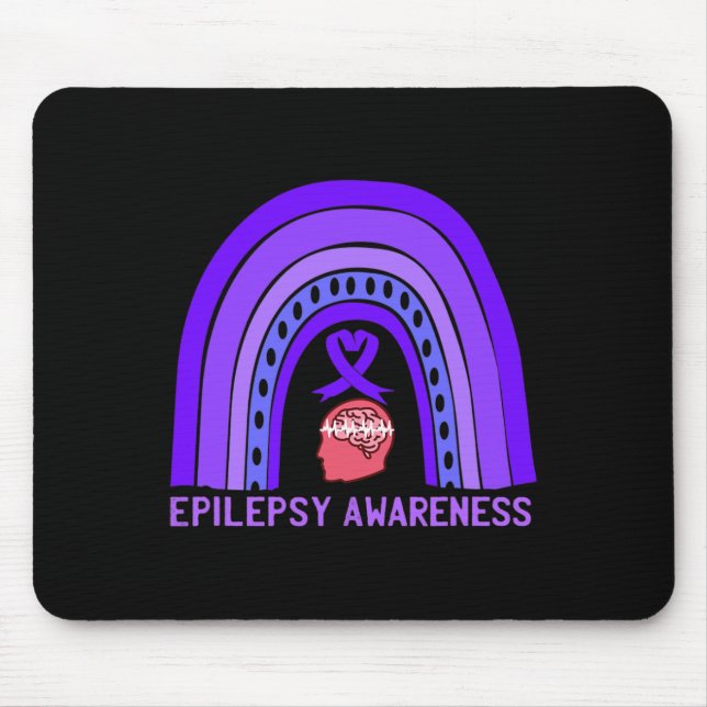Epilepsy Awareness Purple Support Ribbon  Mouse Pad (Front)