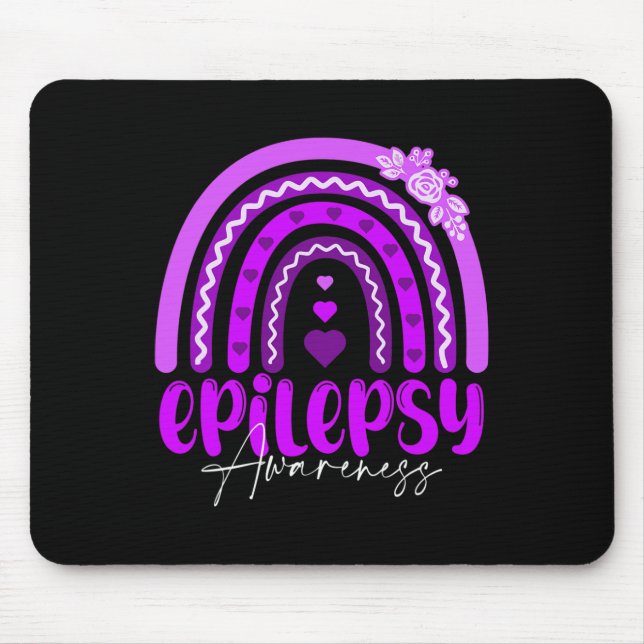 Epilepsy Awareness-rainbow Purple .co  Mouse Pad (Front)