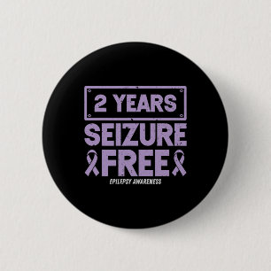 Epilepsy Awareness Ribbon 2 Years Seizure Free 6 Cm Round Badge
