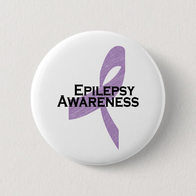 epilepsy awareness ribbon 6 cm round badge (Front)