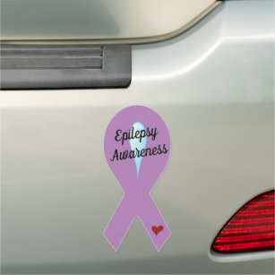 Epilepsy  Awareness Ribbon Car Magnet