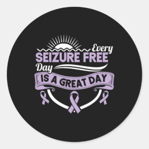 Epilepsy Awareness Ribbon Every Seizure Free Day G Classic Round Sticker