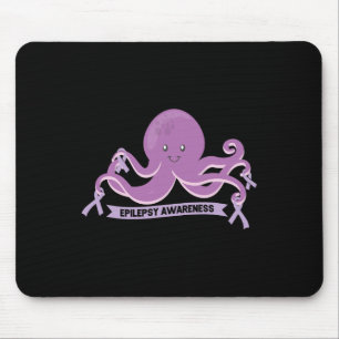 Epilepsy Awareness Ribbon Octopus Mouse Pad