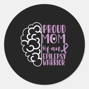 Epilepsy Awareness Ribbon Proud Mum Of An Epilepsy Classic Round Sticker