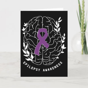 Epilepsy Awareness Ribbon Purple Epilepsy Brain Gr Card