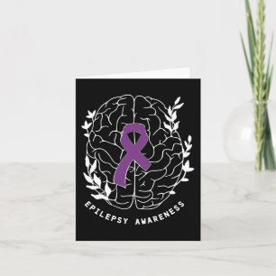 Epilepsy Awareness Ribbon Purple Epilepsy Brain Gr Card