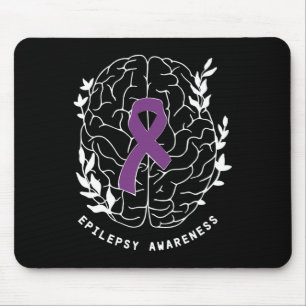 Epilepsy Awareness Ribbon Purple Epilepsy Brain Gr Mouse Pad