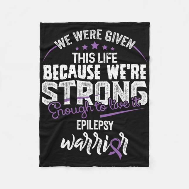 Epilepsy Awareness Ribbon S  Fleece Blanket (Front)