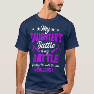 Epilepsy Awareness Ribbon Seizure Disorder Dad Fat T-Shirt