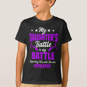 Epilepsy Awareness Ribbon Seizure Disorder Dad Fat T-Shirt